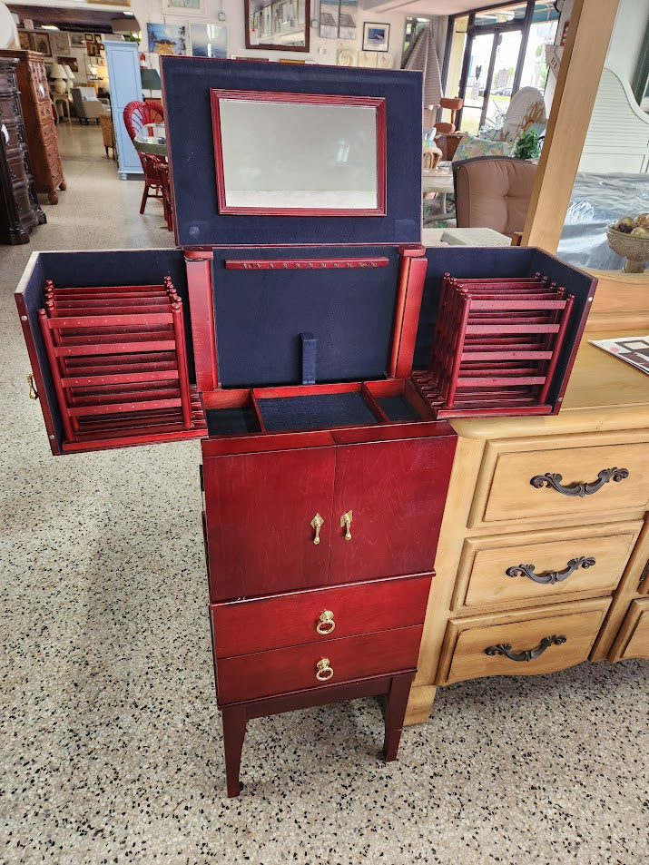 Cherry Wood Jewelry Armoire