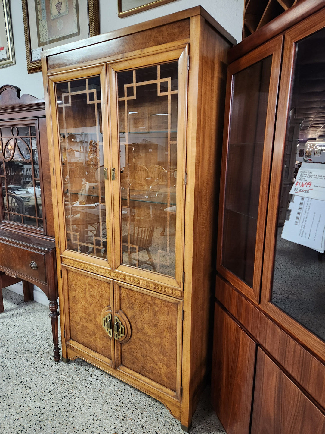 China Cabinet With Brass Accents