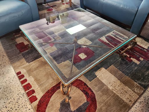 Iron Glass Top Coffee Table