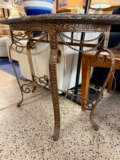 Wrought Iron Half Moon Sofa Table