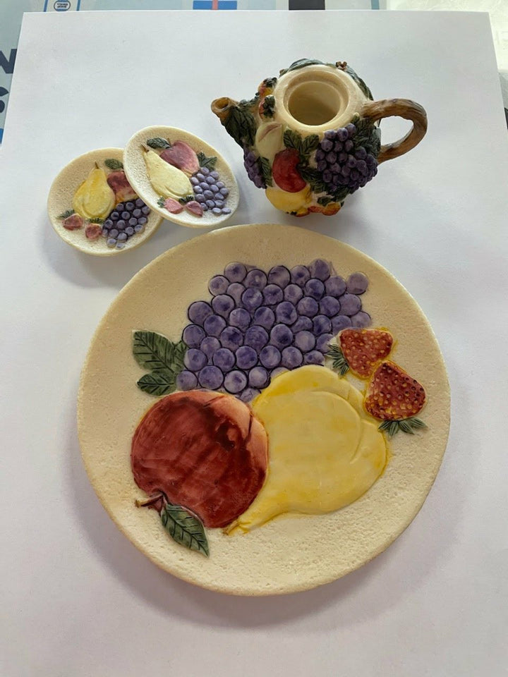 4 Piece Fruit Pottery