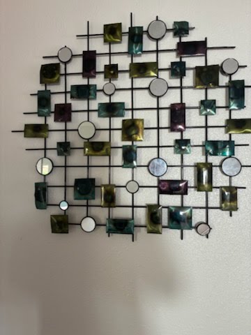 35" Abstract Lattice Metal Wall Art