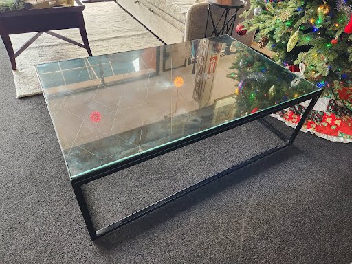 35x55" Glass Top Coffee Table