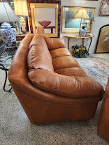 Brown/Rust Leather Sofa