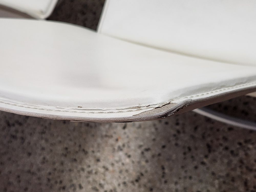 SET OF 2 | CALLIGARIS White Leather Dining Chairs