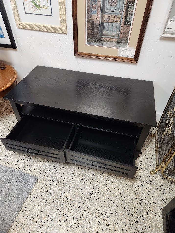 Black Two Drawer Coffee Table
