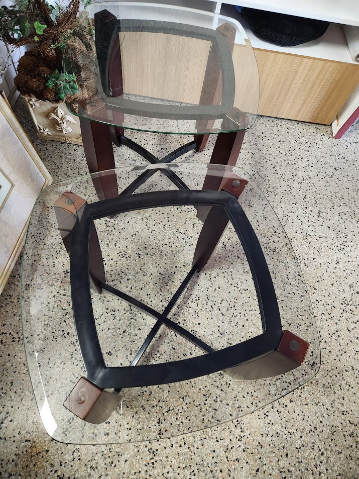 Cherry Wood Base End Tables