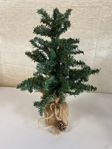 Small Christmas Tree in Burlap