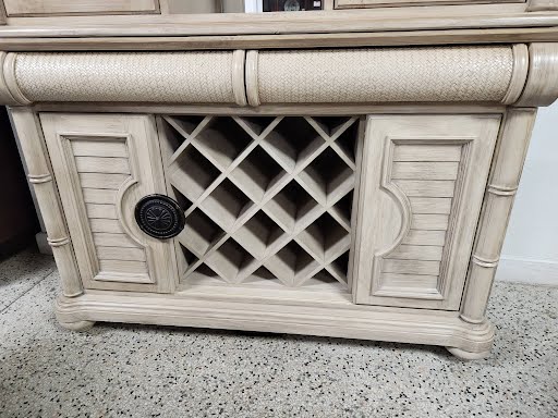 CINDY CRAWFORD "Key West" Collection Light Wood China Cabinet