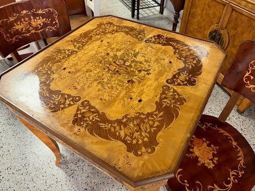 Italian Game Table with 2 Chairs