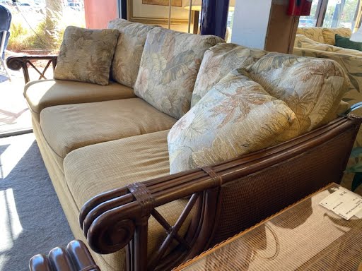 Dark Brown Bamboo/Ratan Sofa