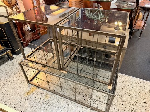 Glass And Metal End Tables