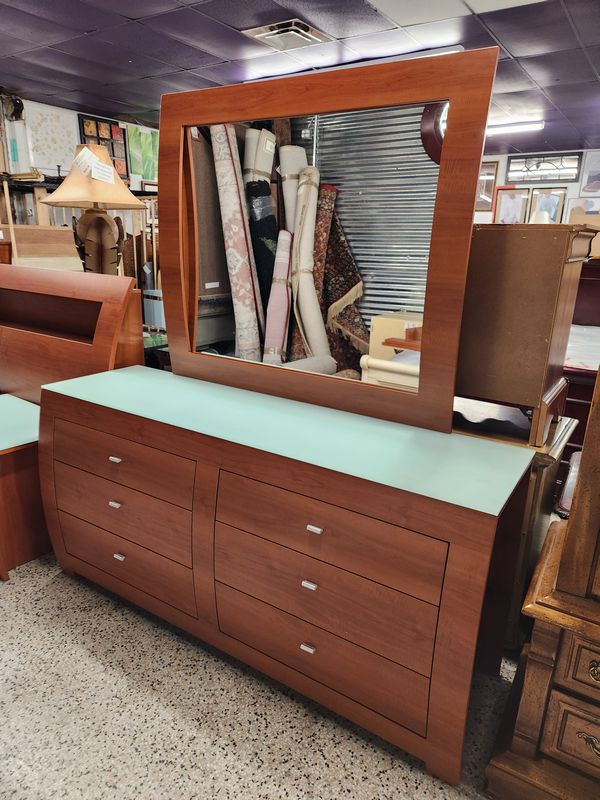 Modern 6 Drawer Cherry Dresser