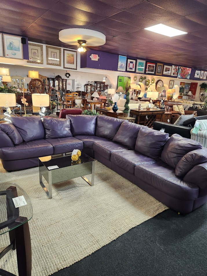 Purple Leather Sectional