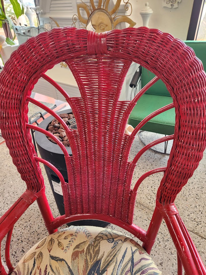 Red Wicker Chair