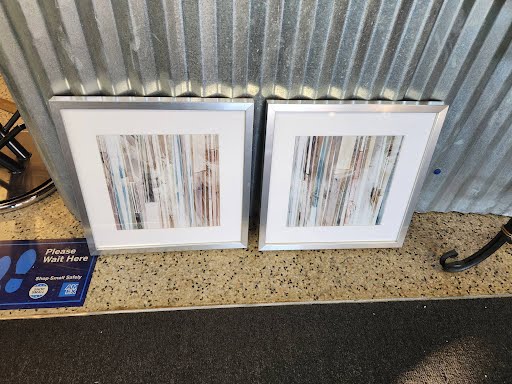 18x18 Abstract Art in Silver Frame