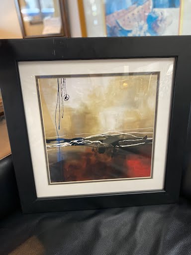 Wall Art- Red, beige, black Abstract