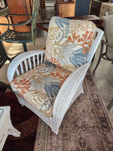 White Rattan/Wicker Chair