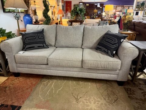 Grey Rolled Armed Sofa