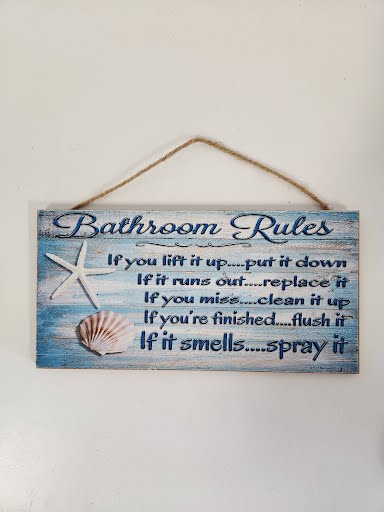 Wall Art 10x5" BATHROOM RULES