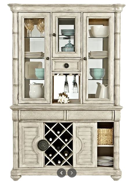 CINDY CRAWFORD "Key West" Collection Light Wood China Cabinet