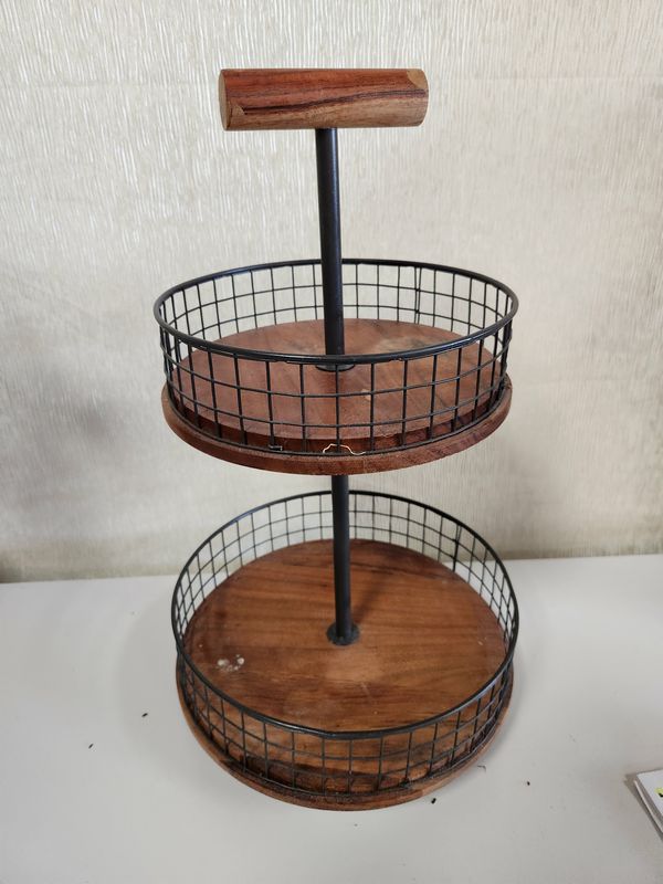 18"H  2- Tier Basket Stand