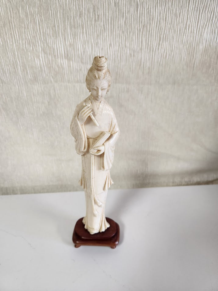 9"H Carved Female Figurine  Home Item