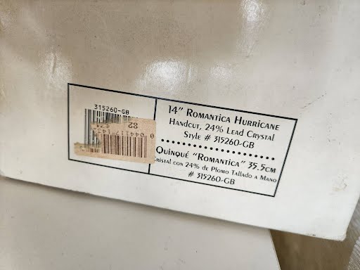 14" Romantica Hurrican Lamp Handcut