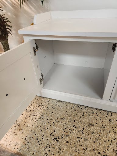 39W" 2pc Storage Bench/Rack Hall Tree - White