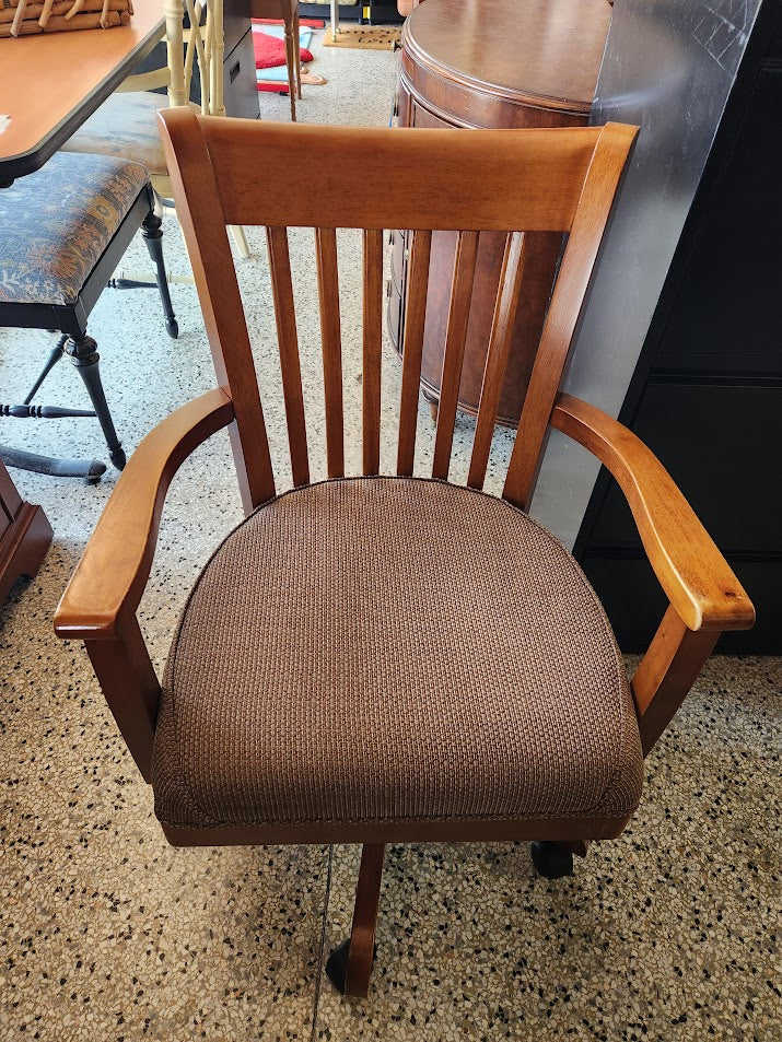 Adjustable Oak Wood Desk Chair