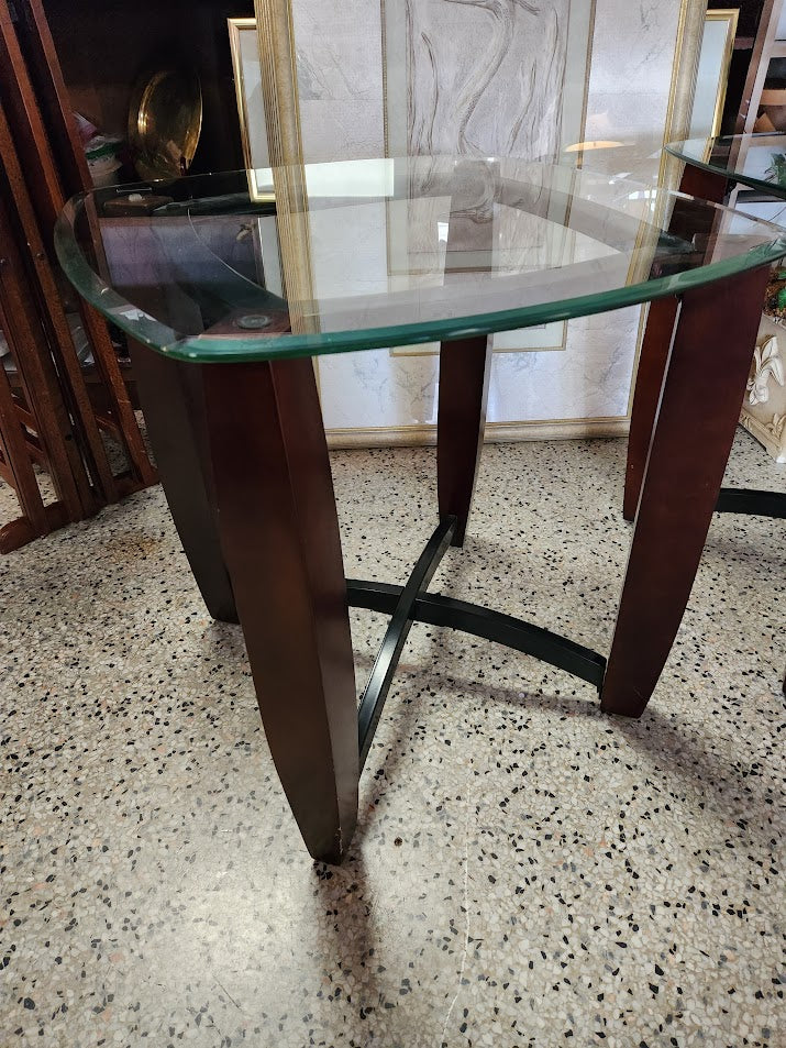 Cherry Wood Base End Tables