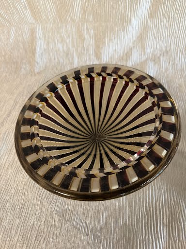 Glass Striped Bowl Home Item