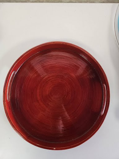 14" Round red serving Tray