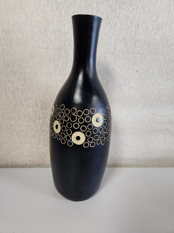 Black Wood Finish Vase
