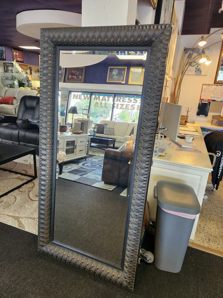 Grey Textured Wall Length Mirror