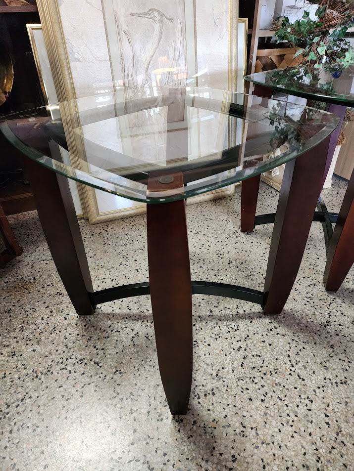 Cherry Wood Base End Tables