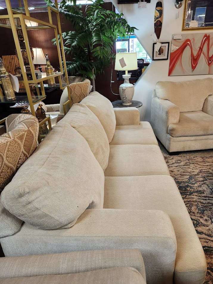 Beige Micro-Fabric Sofa