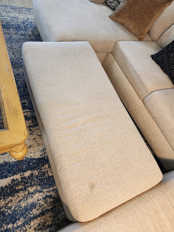 Beige c Shape Sectional With Storage Ottoman