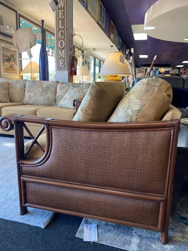 Dark Brown Bamboo/Ratan Sofa