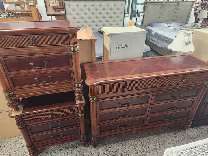 Mahogany Dresser + 2 Nightstands