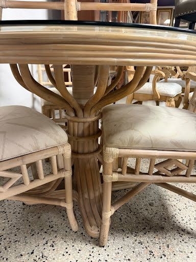 Faux Rattan Dining Set