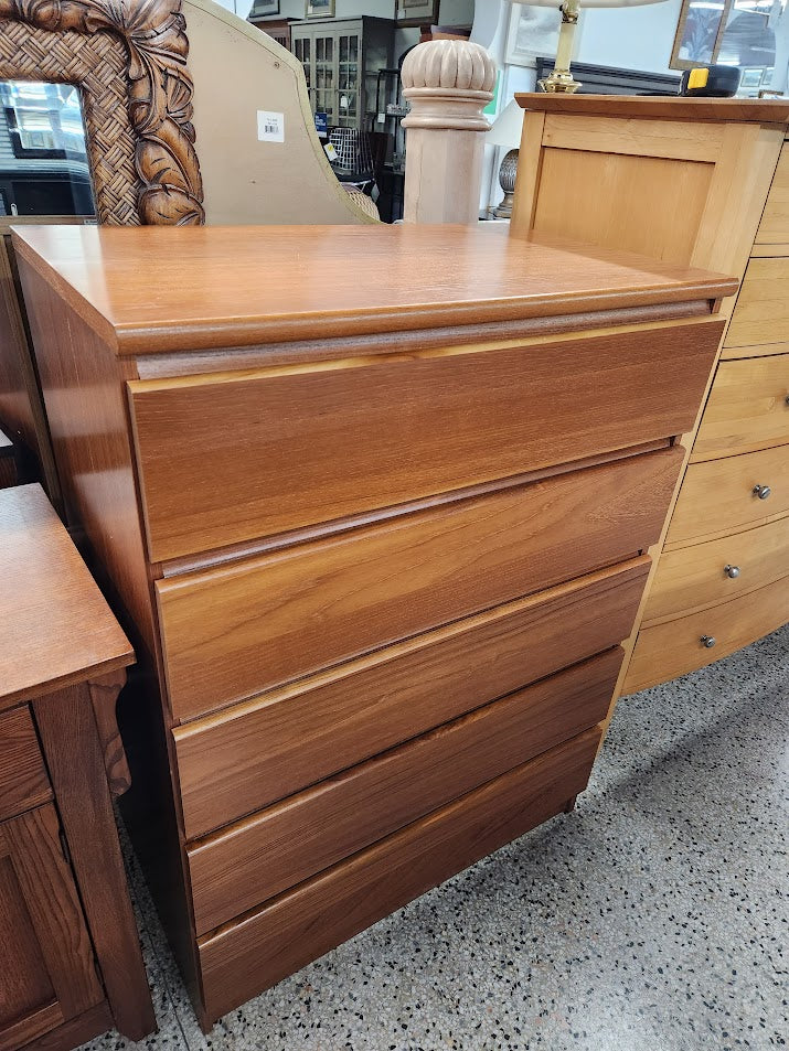 Danish Teak 5 Drawer High Chest