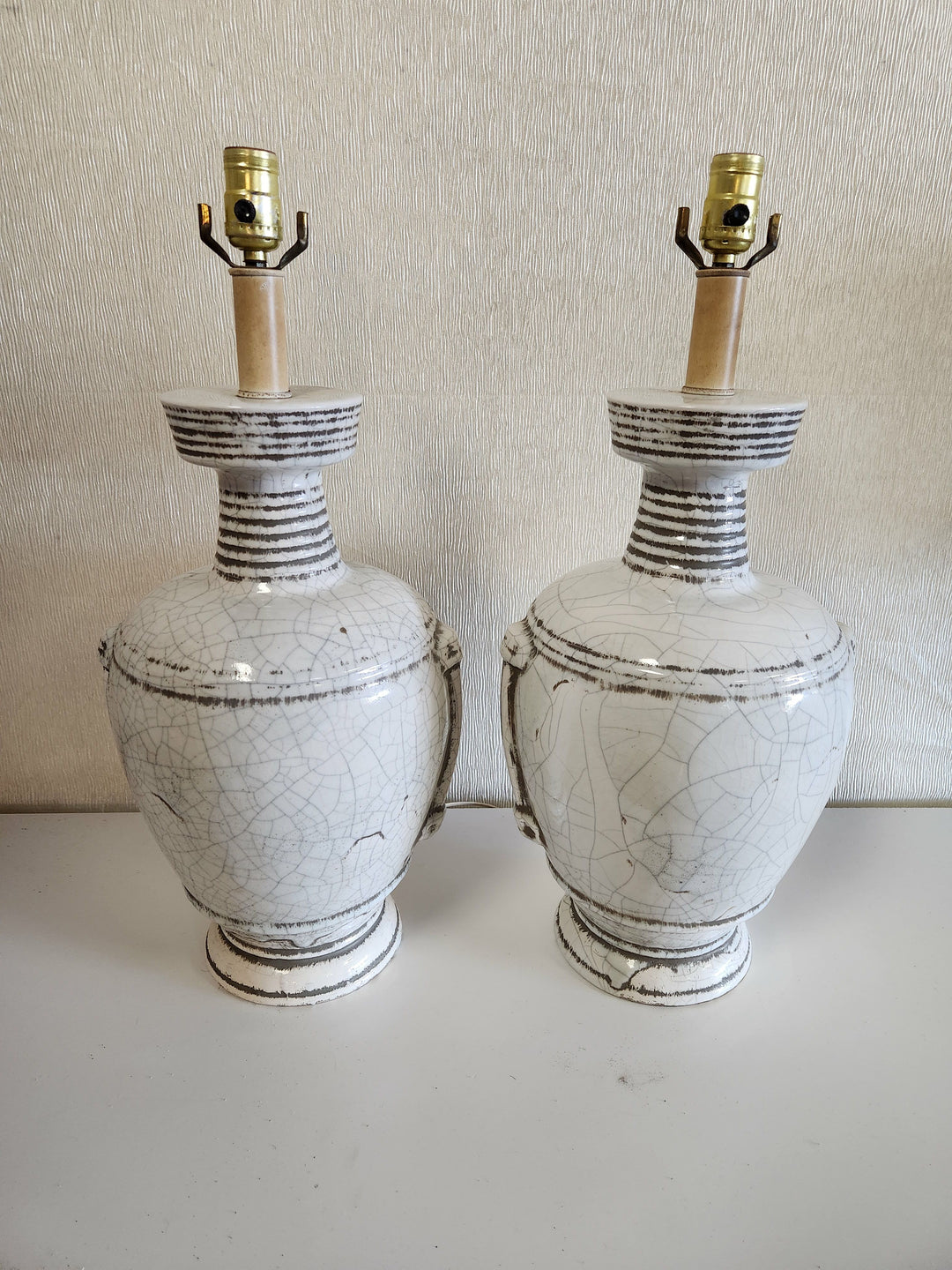 30" Height White Porcelain Table Lamps