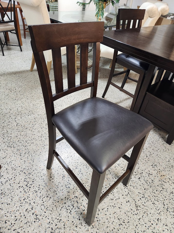 Dark Wood Counter Dining Set