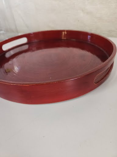 14" Round red serving Tray