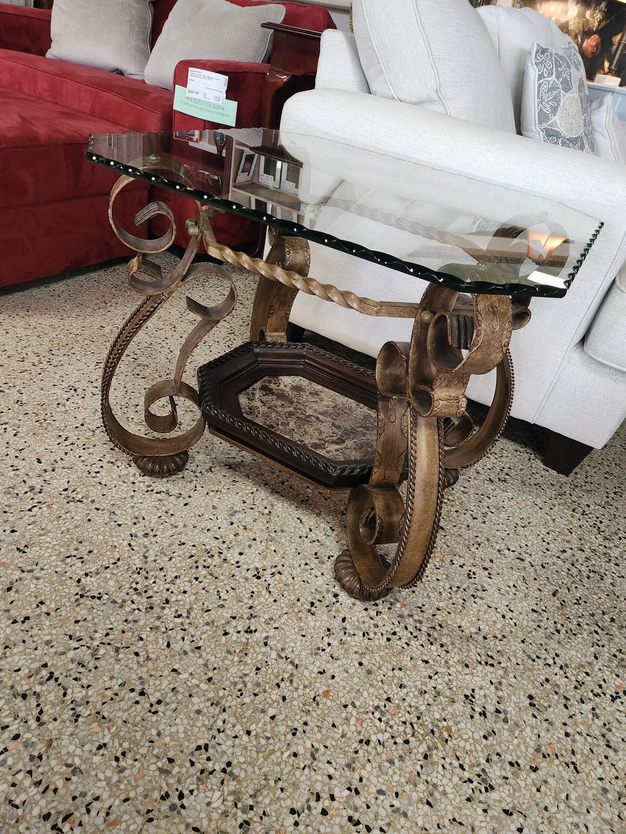 Golden Bronze Metal End Tables