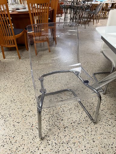 SET OF 2- Clear IKEA Chairs Armless