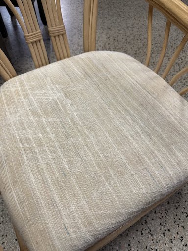 Round Glass To Bamboo/Rattan Dining Set