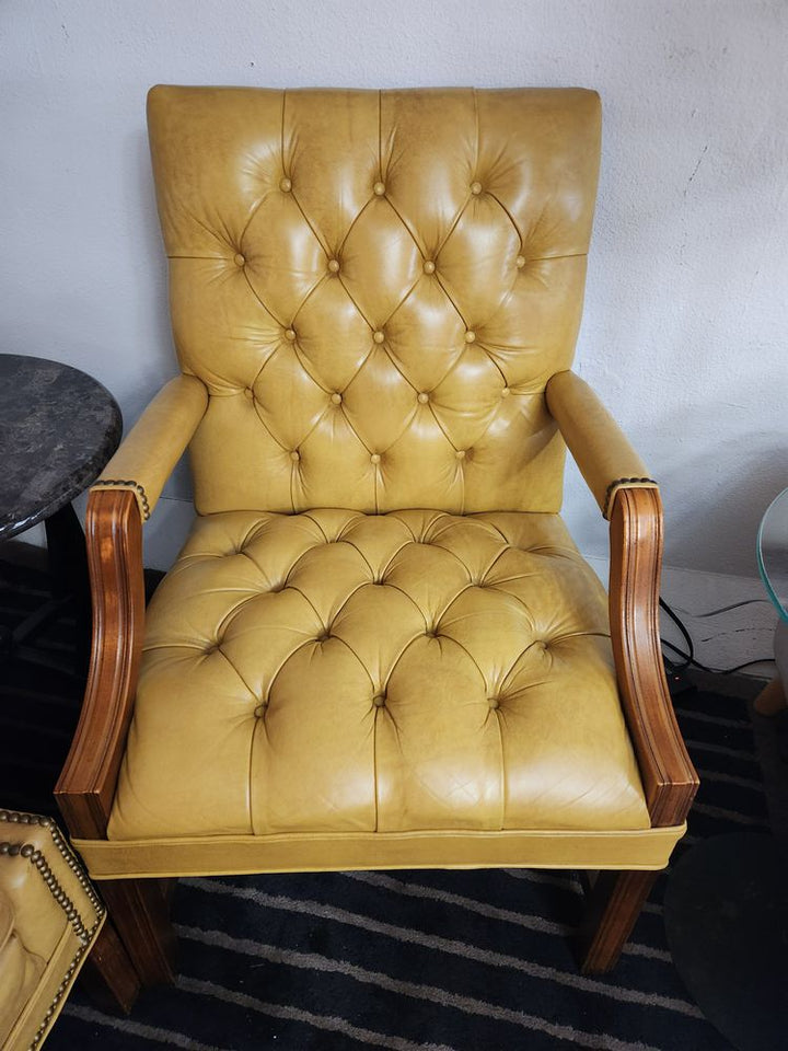 Yellow Leather Arm Chair