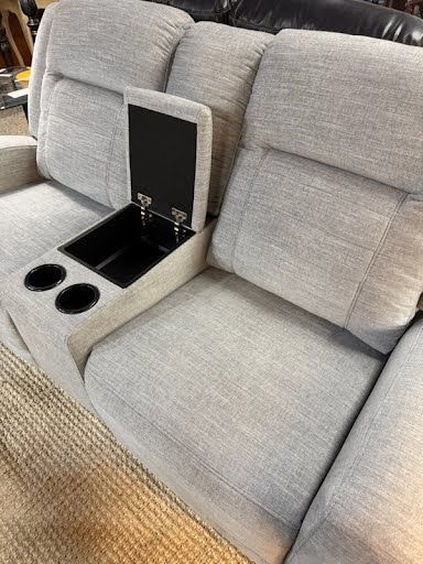 Love Seat - Brent Collection Dark Gray Kuka Power Love Seat
